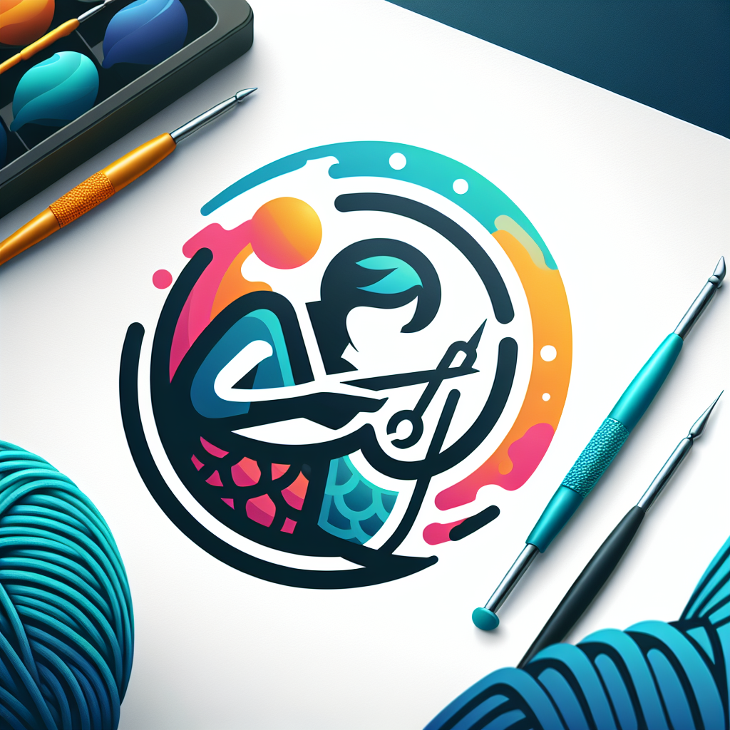 A logo for a crochet site that embodies the journey of reaching goals, capturing the joy of seeing progress and the dedication it takes to achieve. The design should reflect the discipline and satisfaction of the crochet process in a creative and expressive way.